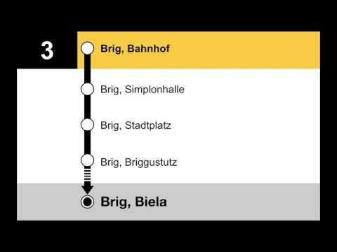 Ortsbus Brig-Glis Ansagen - 3 Brig Biela