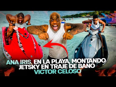 ANAIRI EN LA PLAYA MONTANDO JETSKY EN TRAJE DE BAÑO VICTOR CELOSO