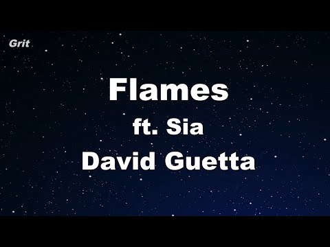 Flames - David Guetta &amp; Sia Karaoke 【No Guide Melody】 Instrumental