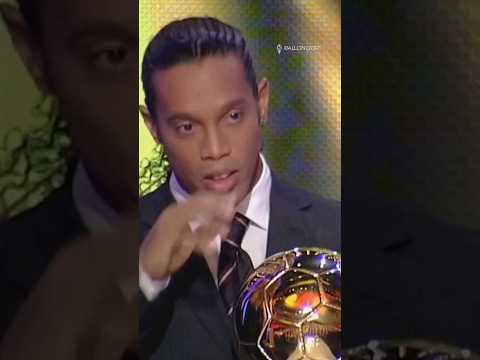 Ronaldinho Received The 2005 Ballon D'Or In Front Of Zinedine Zidane And Michel Platini