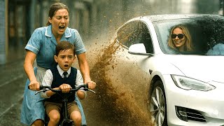 Rich Fiancée Splashed Mud on Poor Ex-Wife and Her Son — She Had No Idea Who Was Watching