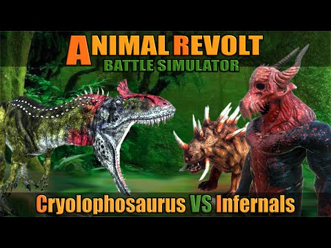 Cryolophosaurus vs Infernals - Animal Revolt Battle Simulator