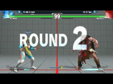 Street Fighter 5 Tournament: Winter Brawl X Pools - OMGItzAndre (R. Mika) vs IFC Yipes (Necalli)