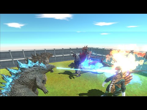 2vs2 Godzilla 2014--2021 VS Evolution Of Kaiju Monsters - Animal Revolt Battle Simulator