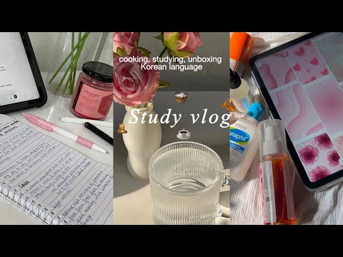 waking up at 4 am 🧸, Korean language, cooking , unboxing, homebody , aesthetic vlog 🧺