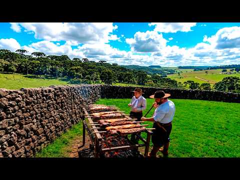 Churrasco na Fazenda, na rota dos antigos tropeiros. Típico assado da Capital Nacional do Churrasco