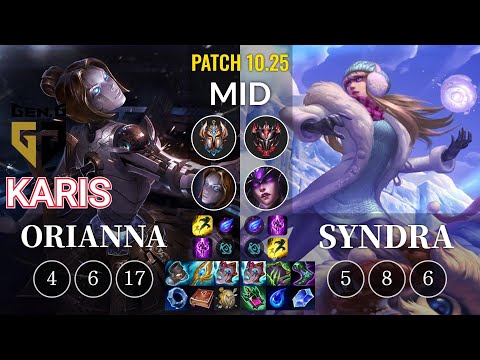 GEN Karis Orianna vs Syndra Mid - KR Patch 10.25