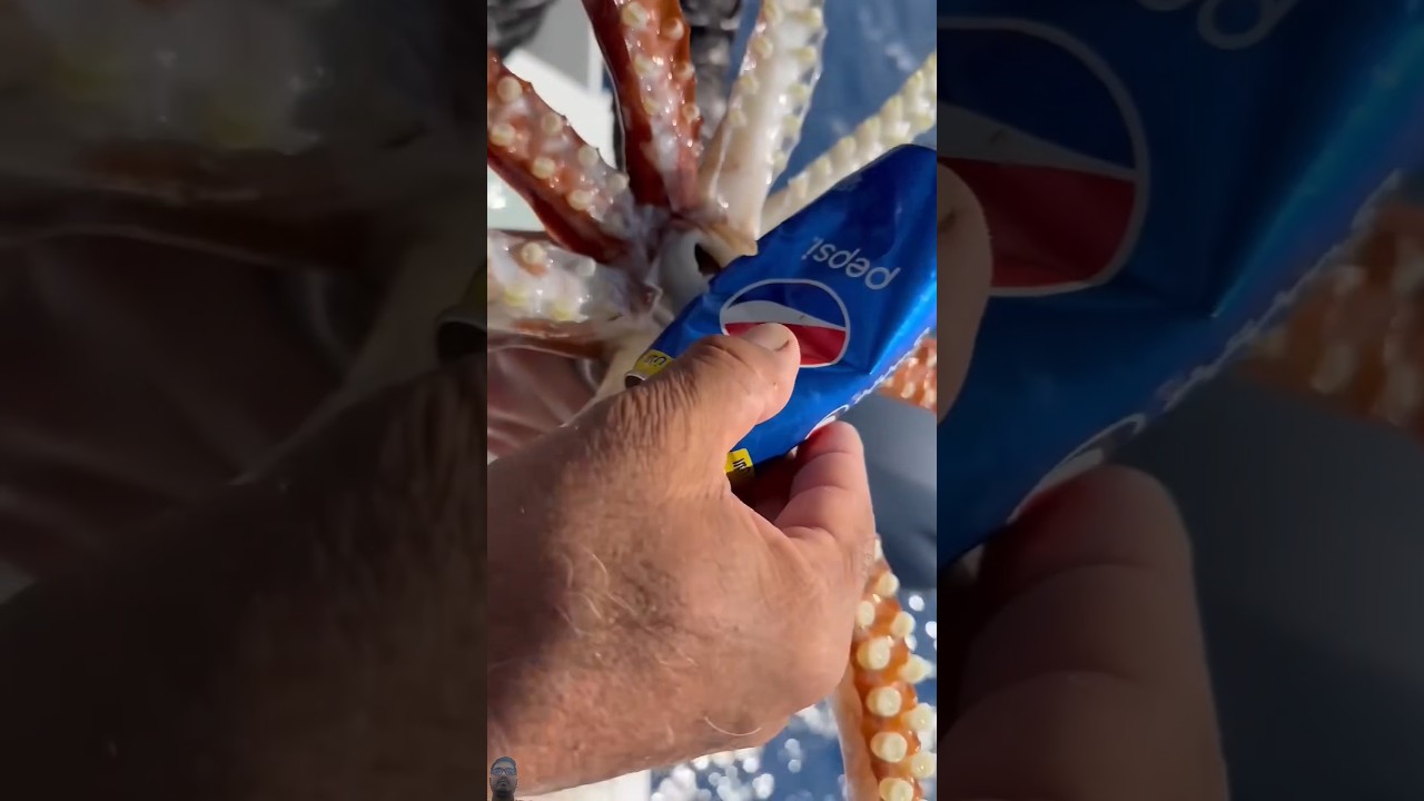 Giant Squid Bites Soda Can | Unbelievable Ocean Encounter