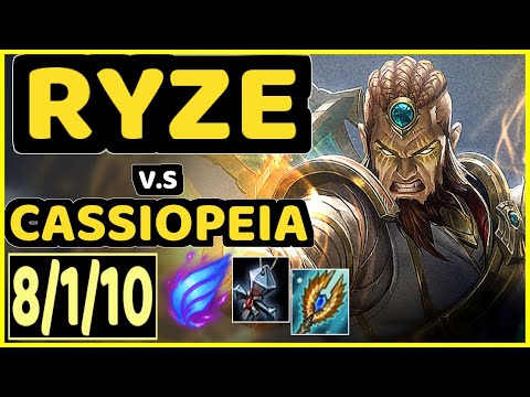 TALLY (RYZE) vs CASSIOPEIA - 8/1/10 KDA TOP GAMEPLAY - OC Ranked GRANDMASTER
