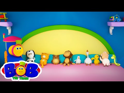 Dez na cama Canção | Bob o trem | 3d rimas de berçário | Bob The Train em Português | Educação
