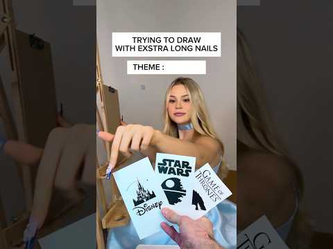 TRYING TO DRAW WITH EXTRA LONG NAILS💅 DID YOU FIND HIDDEN SYMBOL?🏰 #castle #art #short #painting