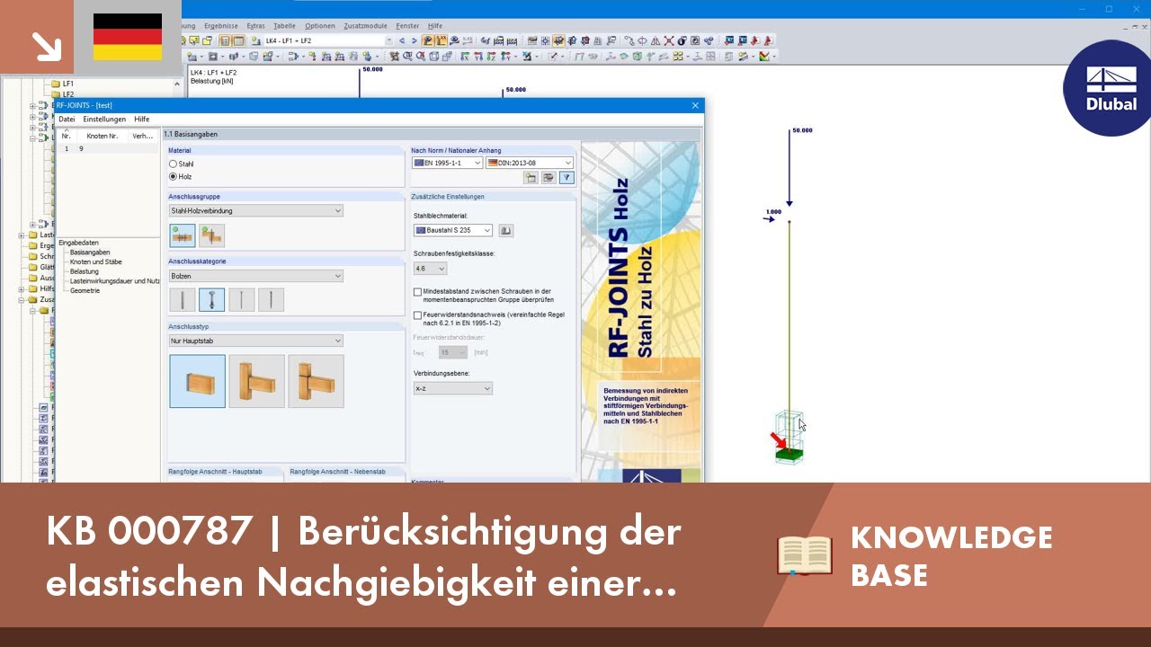 KB 000787 | Berücksichtigung der elastischen Nachgiebigkeit einer Holzbauverbindung