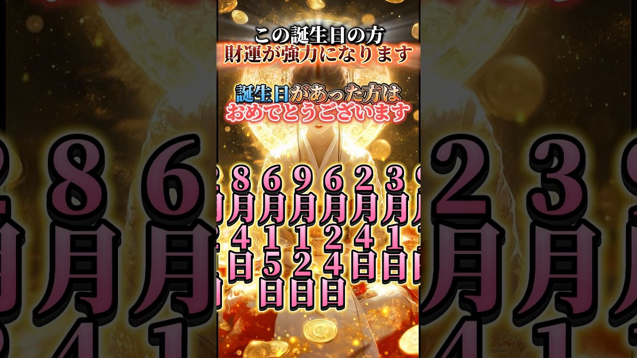 【金運波動】この誕生日の方、財運が強力になります! #shorts #金運 #金運アップ #開運 #占い #運勢ランキング #占いランキング#引き寄せ