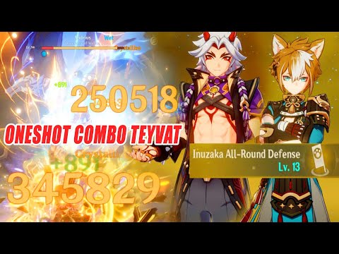 Gorou C6 Crowned & Itto C6 Triple Crown Oneshot Combo Andrius & Teyvat | Endgame Content