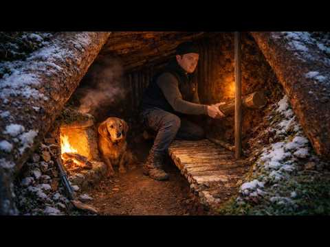 Bau eines versteckten Winterunterstands unter einem umgefallenen Baum – Bushcraft