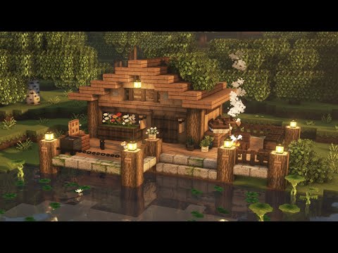 [Minecraft] 🐟🌲 Starter Lake House Tutorial / Mizuno's 16 Craft Resource Pack