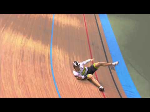 M Glaetzer Crash Mens Keirin 2nd Round Heat 2 - 2014 Track World Championships, Cali, Colombia