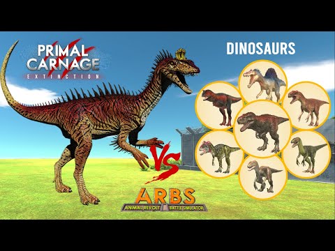 (PCE) Cryolophosaurus vs DINOSAURS - Animal Revolt Battle Simulator Dinosaurs