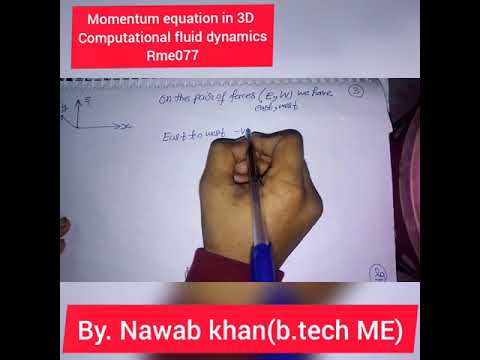 momentum equation in 3D, computational fluid dynamics,rme077,#uptu