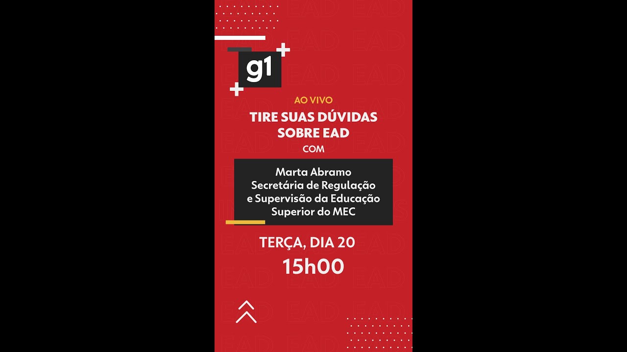 Cursos EAD: tire suas dúvidas ao vivo às 15h desta terça-feira