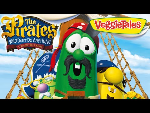 Poster for VeggieTales: The Pirates Who Don’t Do Anything, featuring animated veggie pirates on a ship.