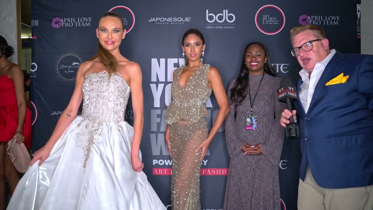 Models Monique Kivella and Mayra wearing Sarah Fortez Diamond Collection at Art Hearts Fashion NYFW