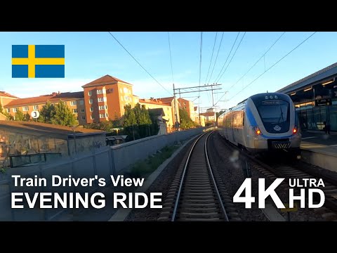 4K CABVIEW: Evening Ride (Hallsberg to Stockholm)