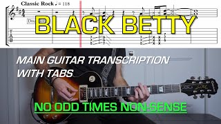 Ram Jam - Black Betty (Lead Guitar cover) - Lesson with TABs