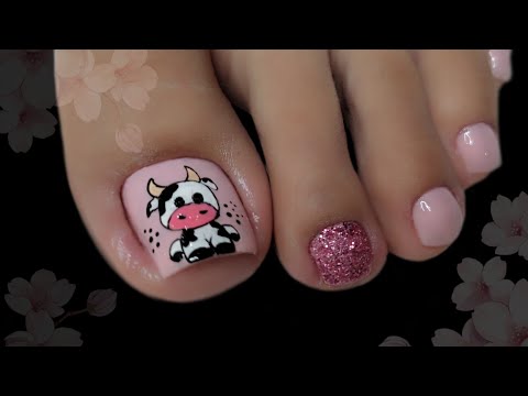 Diseño de uñas con figura de VAQUITA 🐮🐄#manoalzada
