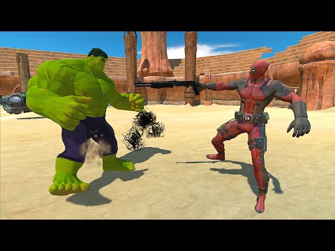 DEADPOOL VS HULK AT THE ARENA - Animal Revolt Battle Simulator
