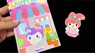 [papertoys] Decorate sticker Kuromi & Mymelody with quite book  ASMR #sanrio #kuromi #mymelody #asmr