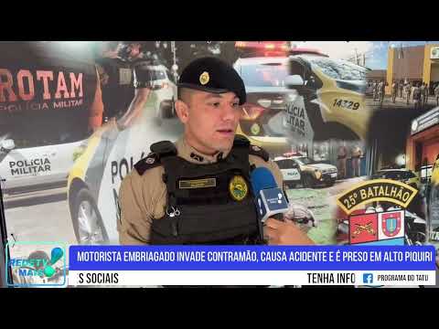 Motorista embriagado invade contramão, causa acidente e é preso em Alto Piquiri