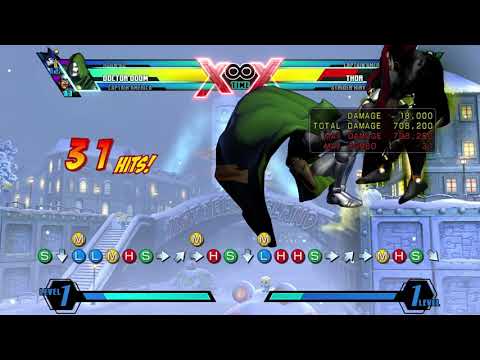 [UMVC3] Dr. Doom Max Damage Combo (Solo/0 Bar Start)