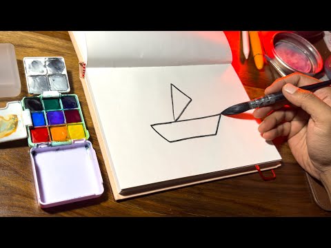 Loosie Doosie Boats with Reflections Watercolor Painting Tutorial in Real Time