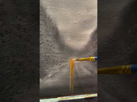 Painting over an old canvas. #art #recycling #reusing #snow #headlight #reflection