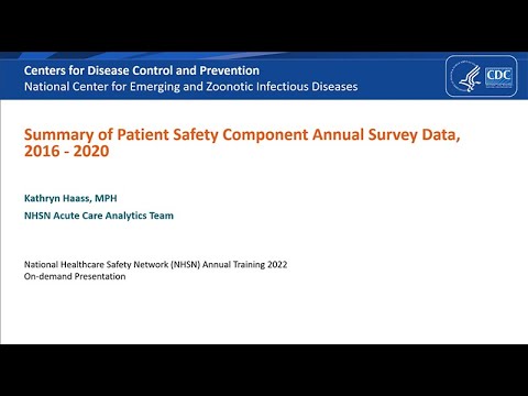 2022 NHSN Training - Summary of Patient Safety Component Annual Survey Data, 2016 - 2020