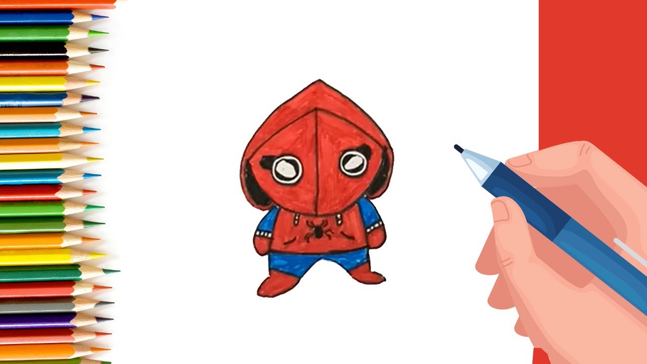How to Draw Baby Spiderman for Kids