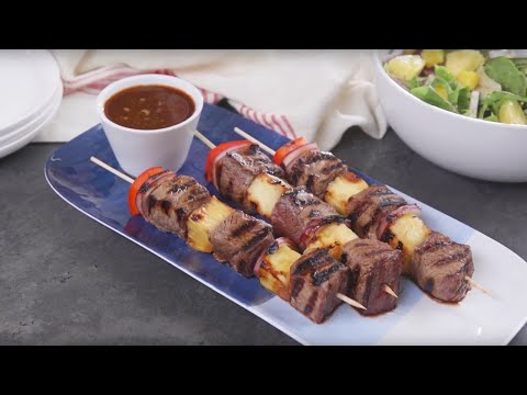 Steak Kabob Recipe | Grilled Hawaiian Beef Kabobs
