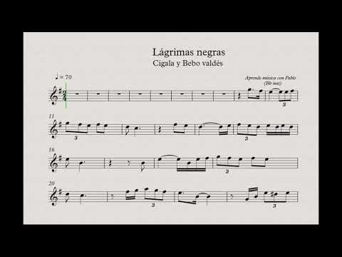 LÁGRIMAS NEGRAS: Bb inst (clarinete,trompeta,saxo sop/tenor)(partitura con playback)