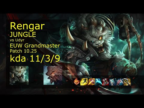 Rengar Jungle vs Udyr - EUW Grandmaster 11/3/9 Patch 10.25 Gameplay
