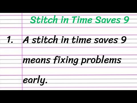 A Stitch in Time Saves Nine 10 Lines Essay Writing in English || Essay on Stitch in Time Saves Nine