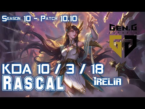 Gen Rascal IRELIA vs AKALI Top - Patch 10.10 KR Ranked
