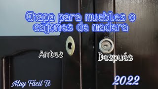 Cómo instalar   Chapa para muebles de madera o cajones de madera