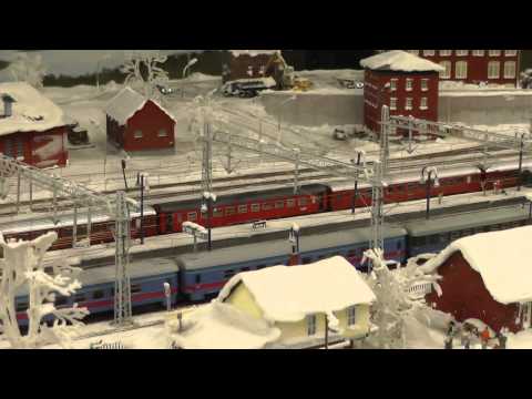 HO scale Sweden and Norway, trains, snow, Miniatur Wunderland Hamburg 17 JAN 1 2014 part 1 of 4?