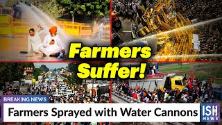 Farmers Sprayed with Water Cannons