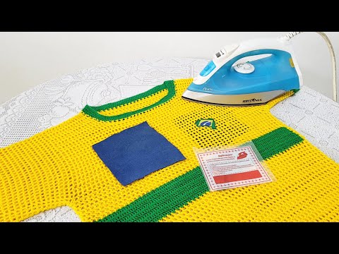 Como aplicar patches Adesivo termocolante em Peça de Crochê