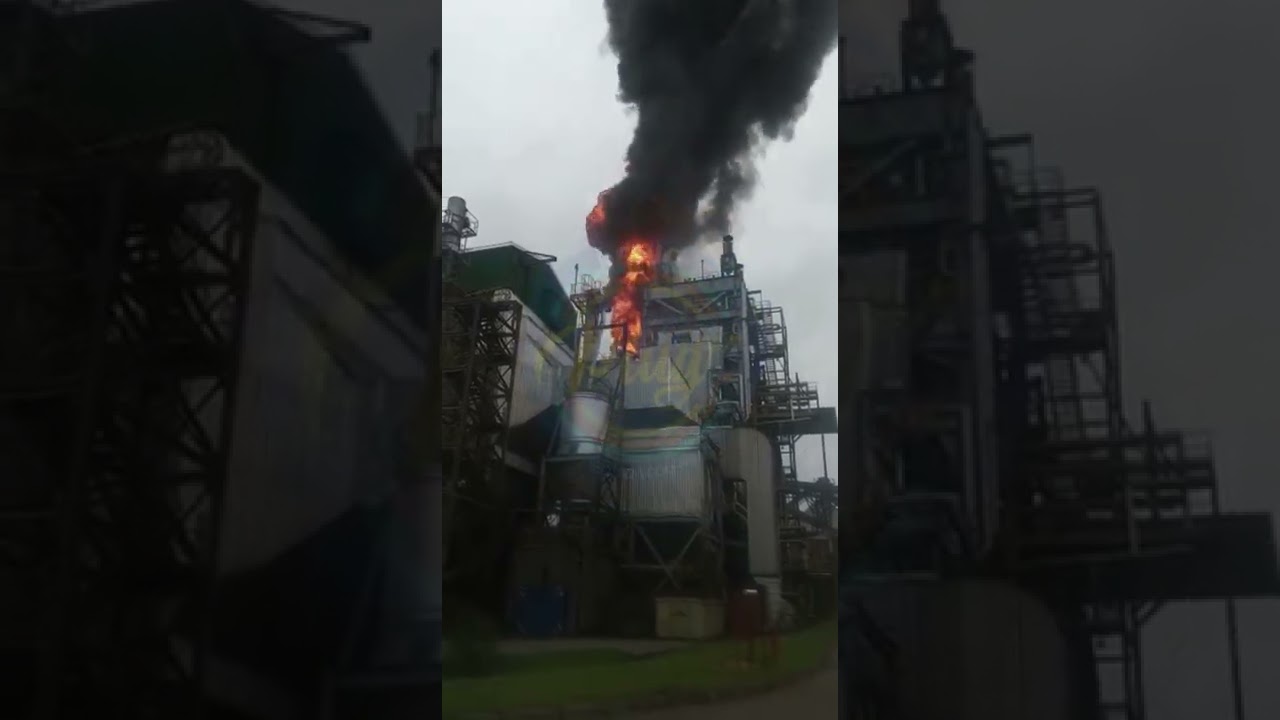 Caldeira da Berneck pega fogo e assusta moradores em Araucária