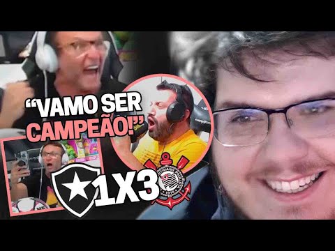 CASIMIRO REAGE: RÁDIO CRAQUE NETO DA LOUCURA! - BOTAFOGO 1X3 CORINTHIANS | Cortes do Casimito