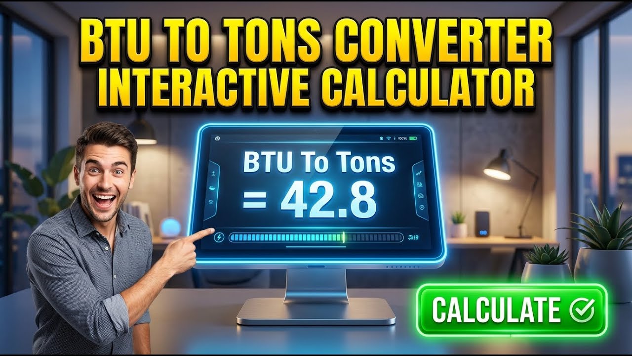 BTU To Tons Converter Interactive Calculator