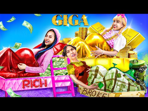 Poor vs Rich vs Giga Rich Pregnant At Hospital - Funny Stories About Baby Doll Family